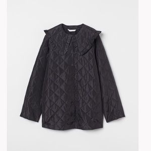 H&M Quilted Shirt Jacket in Black size Small